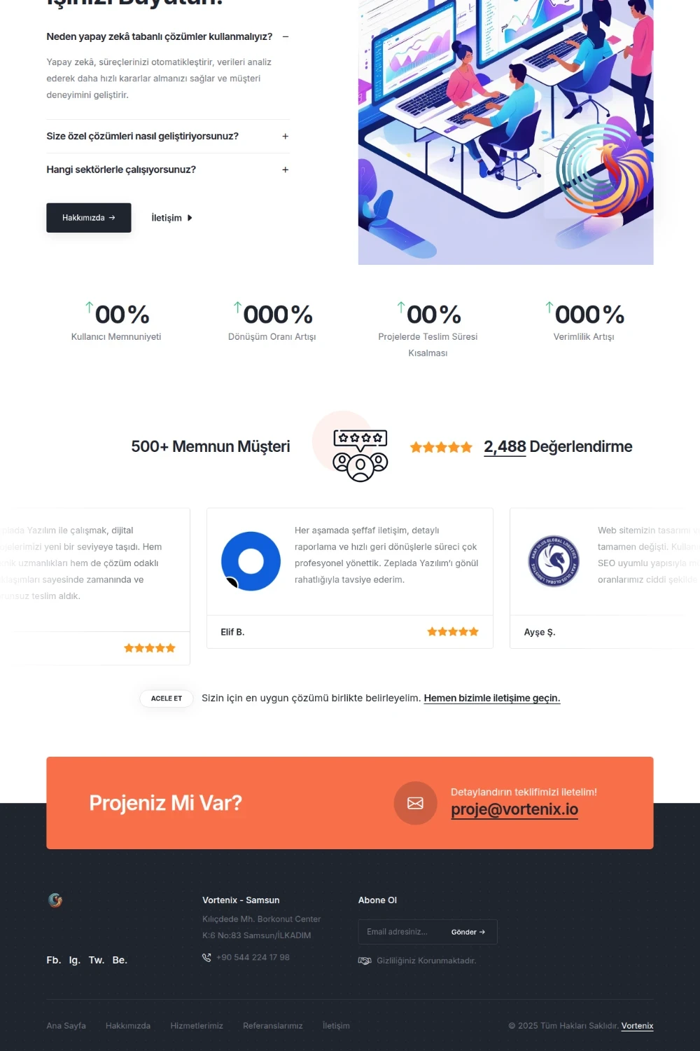 Vortenix - Zeplada Yazılım referans projesi